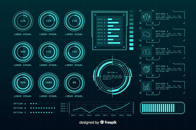 Free Vector | Futuristic holographic infographic element collection