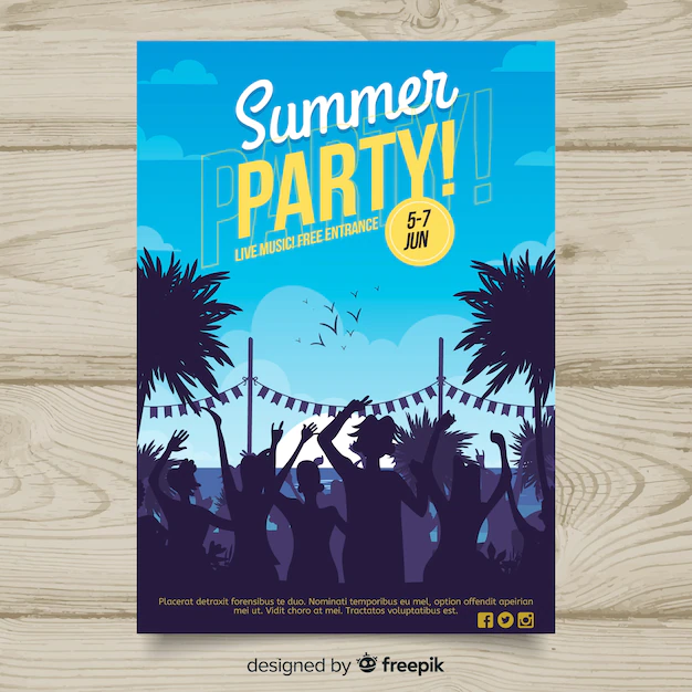 Free Vector | Summer party poster template