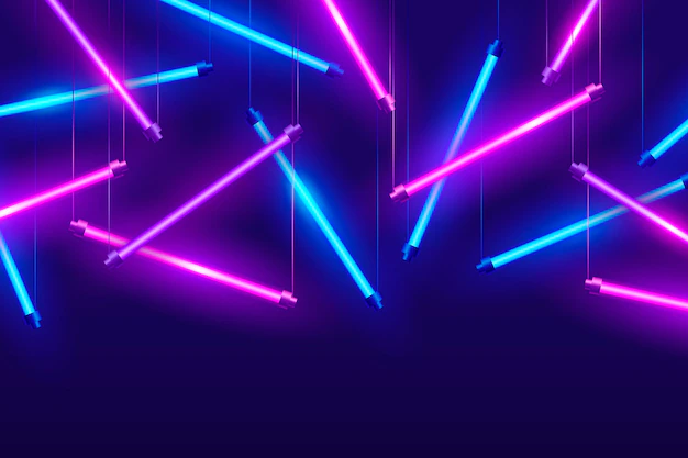 Free Vector | Realistic neon lights background