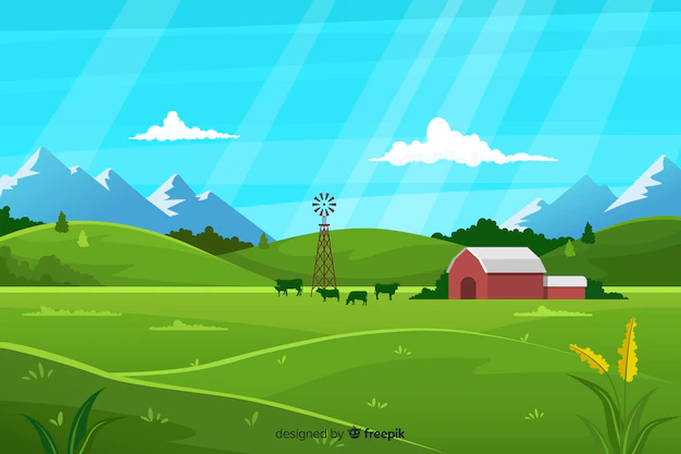 Free Vector | Flat farm landscape