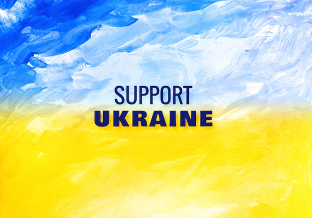 Free Vector | Support ukraine text flag theme with texture background