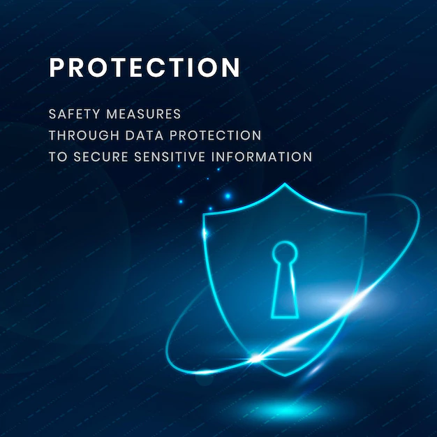 Free Vector | Data protection technology template vector with lock shield icon