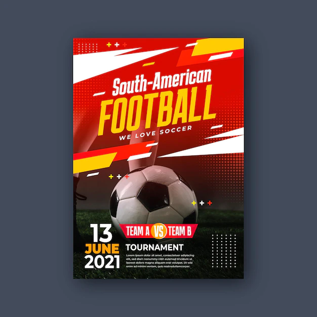 Free Vector | Realistic south-american football vertical poster template