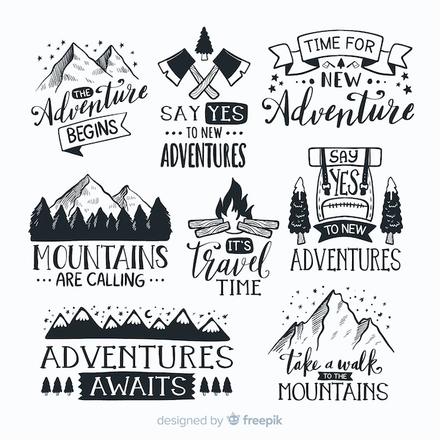 Free Vector | Adventure logo collection