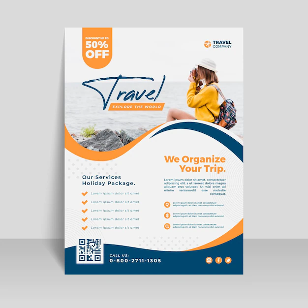Free Vector | Travel sale flyer template