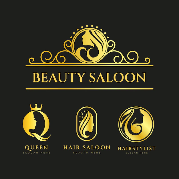 Free Vector | Luxury hair salon logo collection