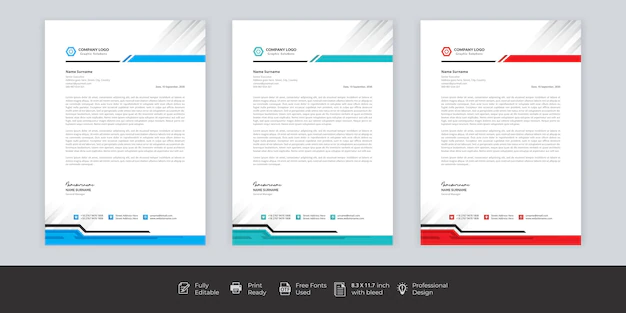 Free Vector | Modern company letterhead