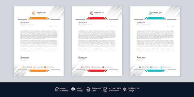 Free Vector | Modern company letterhead