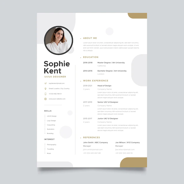 Free Vector | Minimalist cv template