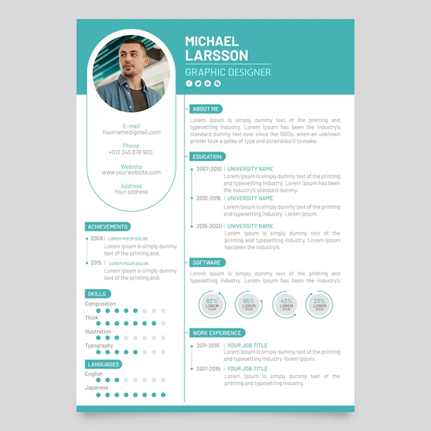 Free Vector | Minimalist cv template