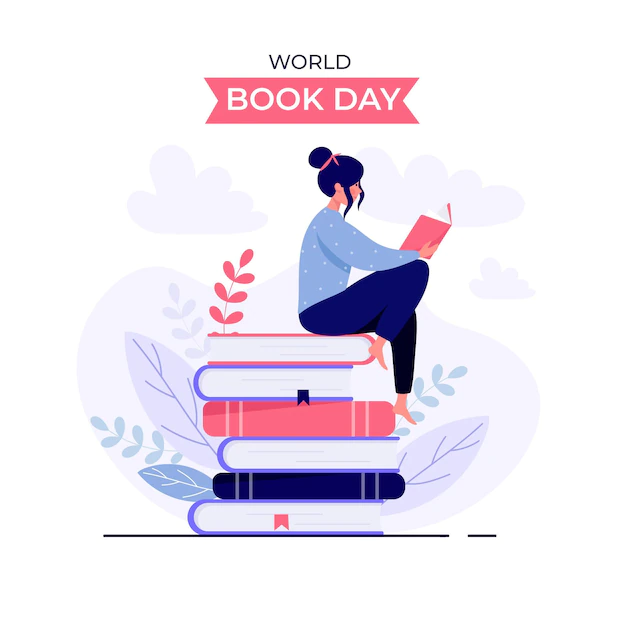 Free Vector | Organic flat world book day illustration