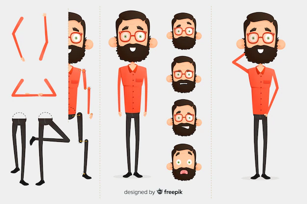 Free Vector | Cartoon character for motion design