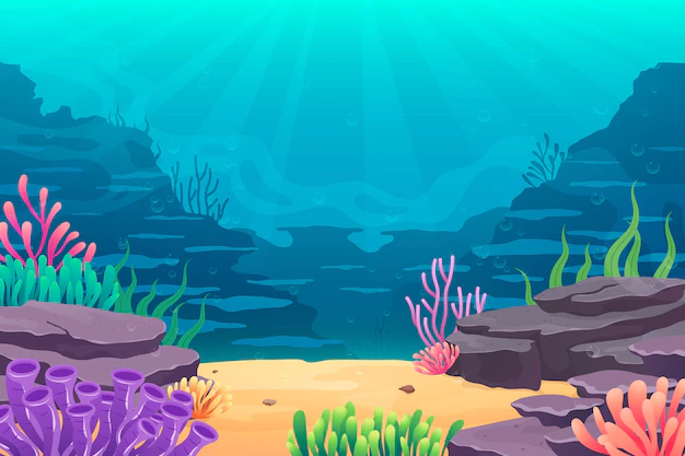 Free Vector | Under the sea background for video conferencing