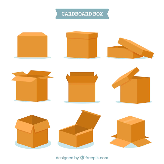Free Vector | Set of cardboard boxes to shipping