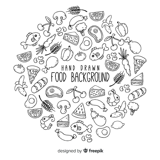 Free Vector | Hand drawn food background