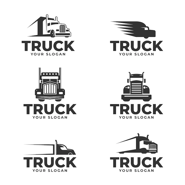 Free Vector | Set of flat design truck logos