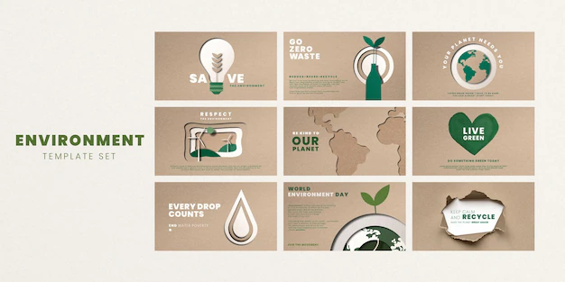Free Vector | Save the planet templates vector for world environment day campaign set