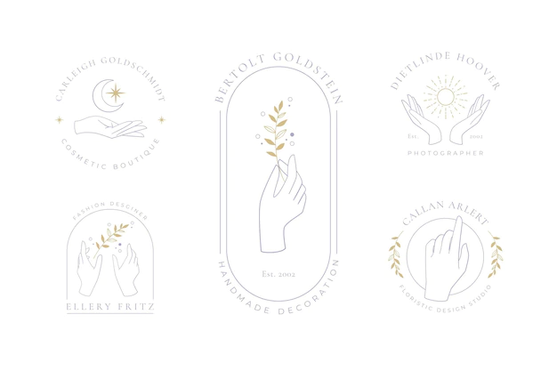 Free Vector | Minimalist hands logo collection