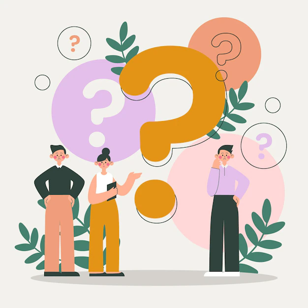 Free Vector | Flat people asking questions illustration