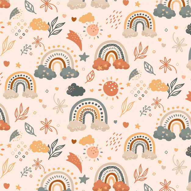 Free Vector | Hand drawn rainbow pattern design