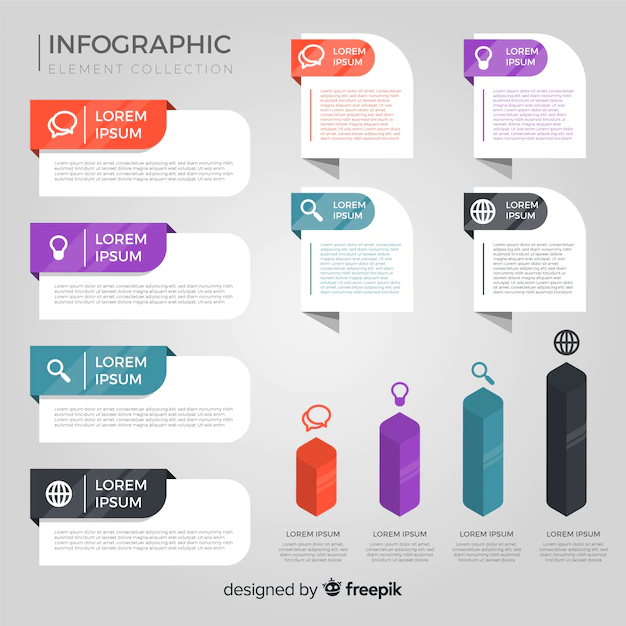 Free Vector | Flat infographic element collection