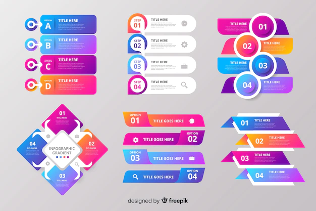 Free Vector | Gradient infographic element collection