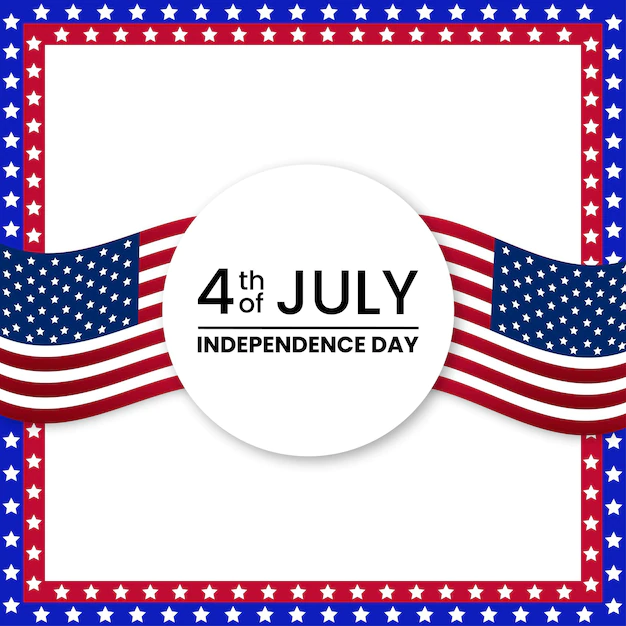 Free Vector | Happy usa independence day red blue white background social media design banner free vector