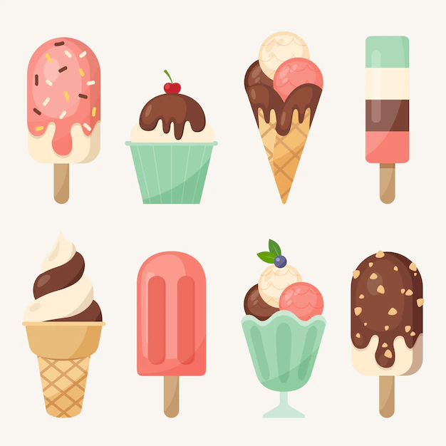 Free Vector | Flat ice cream collection