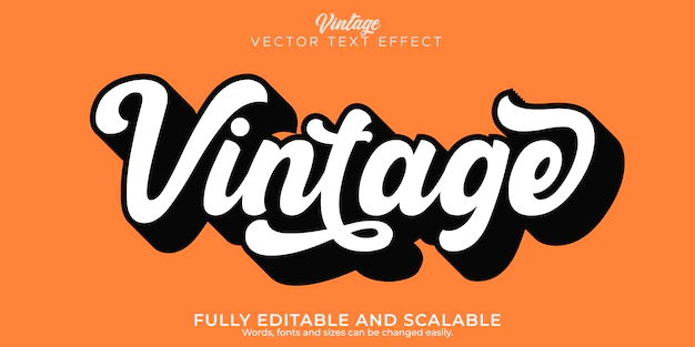 Free Vector | Retro, vintage text effect, editable 70s and 80s text style