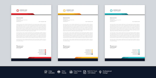 Free Vector | Modern company letterhead