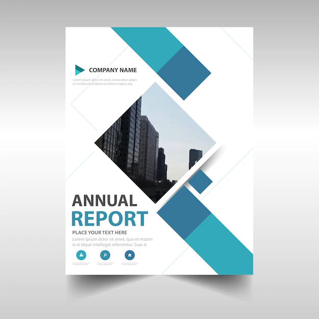 Free Vector | Blue creative annual report book cover template