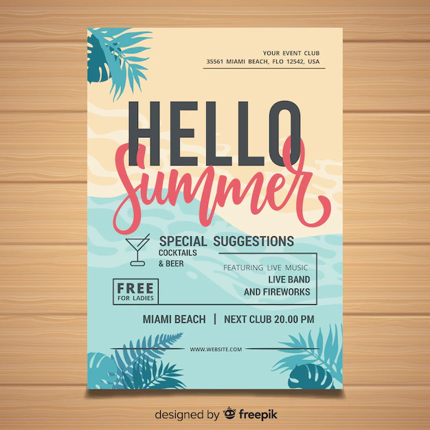 Free Vector | Summer party flyer