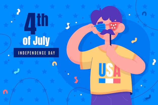 Free Vector | Hand drawn 4th of july background with american