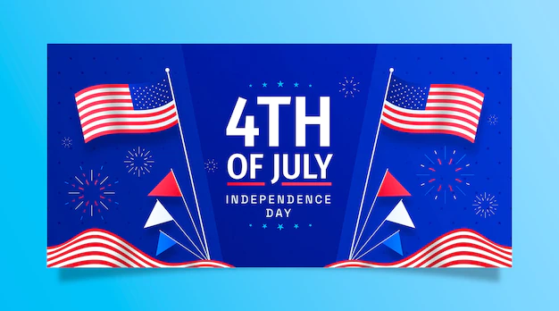 Free Vector | Gradient 4th of july banner template