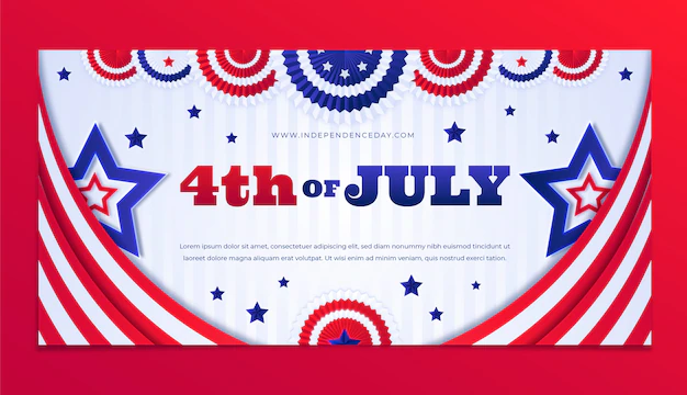 Free Vector | Gradient 4th of july banner with stripes