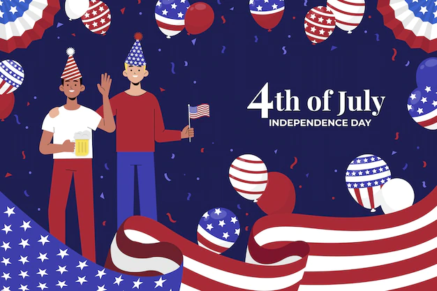 Free Vector | Hand drawn 4th of july background with balloons