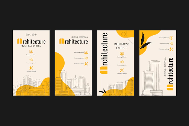 Free Vector | Hand drawn architect template instagram stories