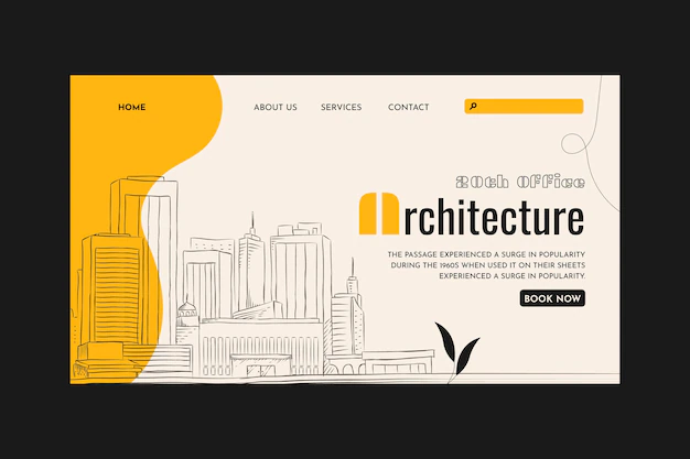 Free Vector | Hand drawn architect landing page template