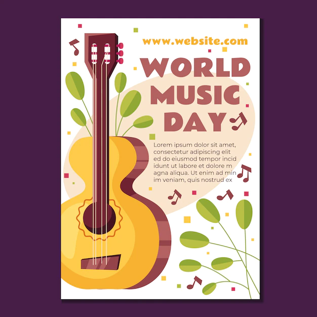 Free Vector | Hand drawn world music day flyer template