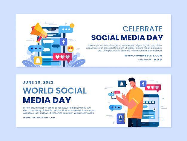 Free Vector | Social media day banner template