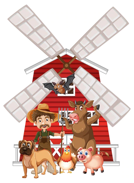 Free Vector | Farming theme with farmer and animals