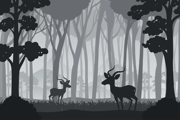 Free Vector | Silhouette shadow of forest scene