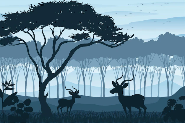 Free Vector | Silhouette shadow of forest scene