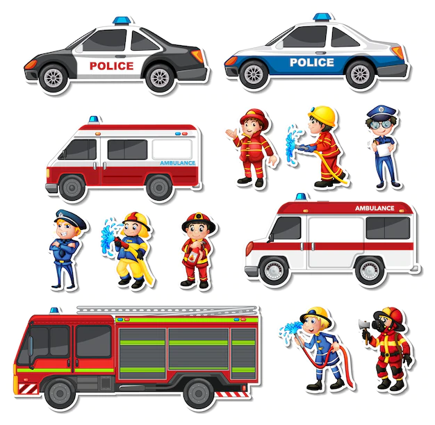 Free Vector | Sticker set of professions characters and objects sticker