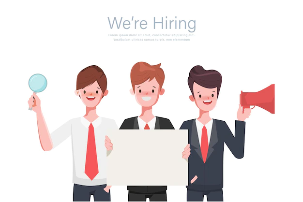 Free Vector | Business people teamwork hiring job concept flat cartoon character design