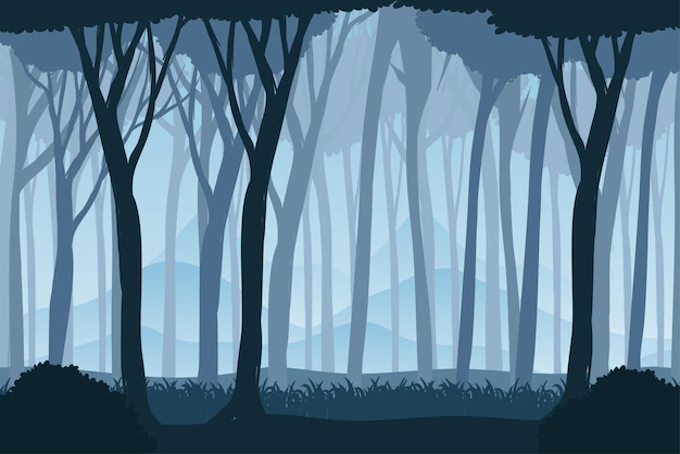 Free Vector | Silhouette shadow of forest scene