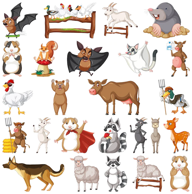 Free Vector | Set of different kids of animals