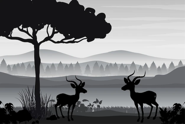 Free Vector | Silhouette shadow of forest scene