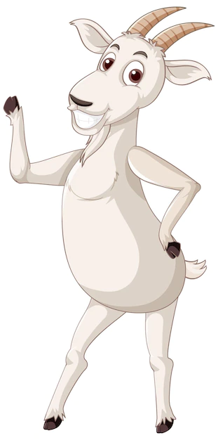 Free Vector | White goat standing on two legs