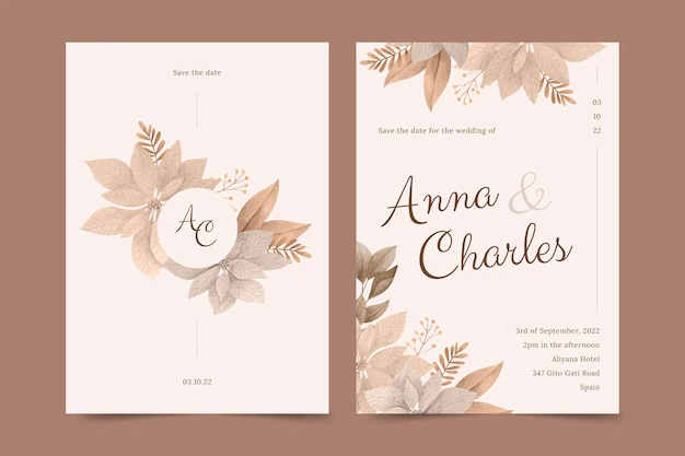 Free Vector | Hand drawn minimal wedding invitation template